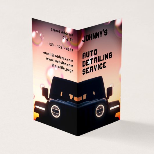 Berufliches Auto bei Dämmerung Visitenkarten (Vorderseite)