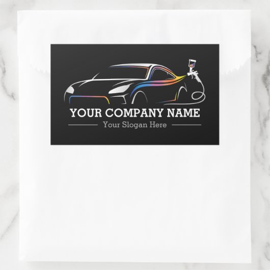 Berufliches Auto Body Paint Shop Automotive Label Rechteckiger Aufkleber (Tasche)