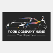 Berufliches Auto Body Paint Shop Automotive Label Rechteckiger Aufkleber (Vorderseite)