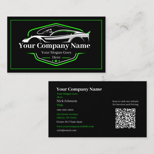 Berufliches Auto im Detail Autoabwasch-Unternehmen Visitenkarte (Vorne/Hinten)