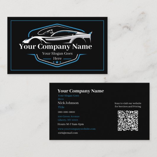 Berufliches Auto im Detail Autoabwasch-Unternehmen Visitenkarte (Vorne/Hinten)