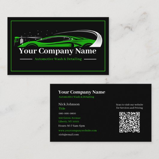 Berufliches Auto im Detail Autoabwasch-Unternehmen Visitenkarte (Vorne/Hinten)