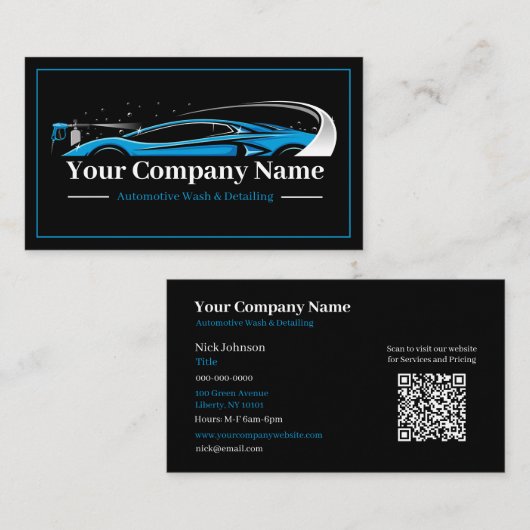 Berufliches Auto im Detail Autoabwasch-Unternehmen Visitenkarte (Vorne/Hinten)