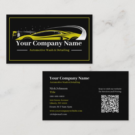 Berufliches Auto im Detail Autoabwasch-Unternehmen Visitenkarte (Vorne/Hinten)