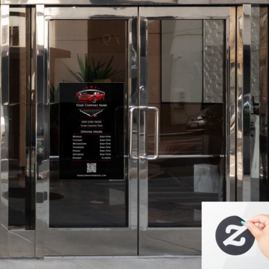 Berufliches Auto im Detail Autowaschanlage Fensteraufkleber (Büro Tür)