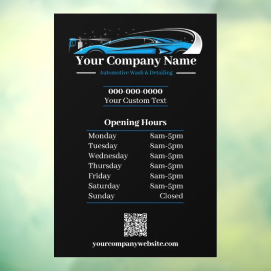 Berufliches Auto im Detail Autowaschanlage Fensteraufkleber (Blatt 3)