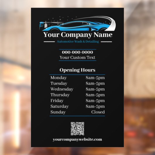 Berufliches Auto im Detail Autowaschanlage Fensteraufkleber (Blatt 2)