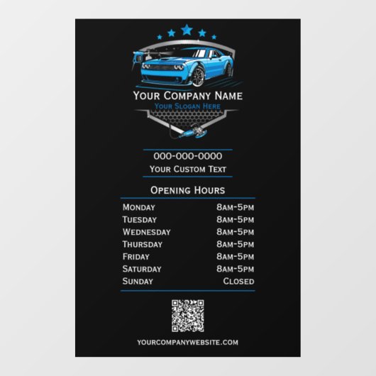 Berufliches Auto im Detail Autowaschanlage Fensteraufkleber (Blatt)