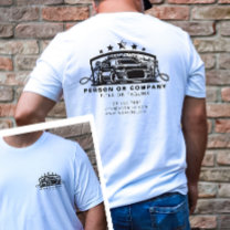 Berufliches Auto mit detaillierten Logoangaben für T-Shirt