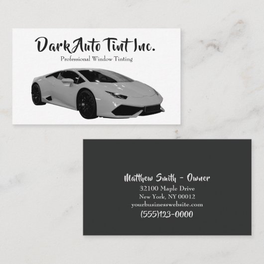 Berufliches Auto Visitenkarte (Vorne/Hinten)