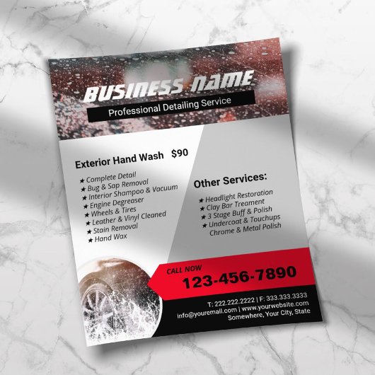 Berufliches Auto zum Abwasch Flyer