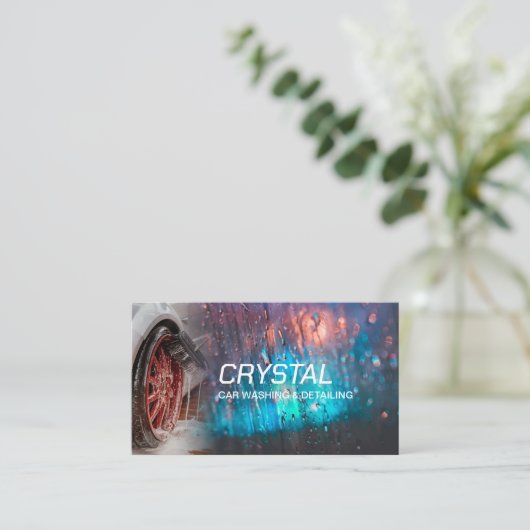 Berufliches Autowaschen und Auto im Detail Visitenkarte (Stehend Vorderseite)
