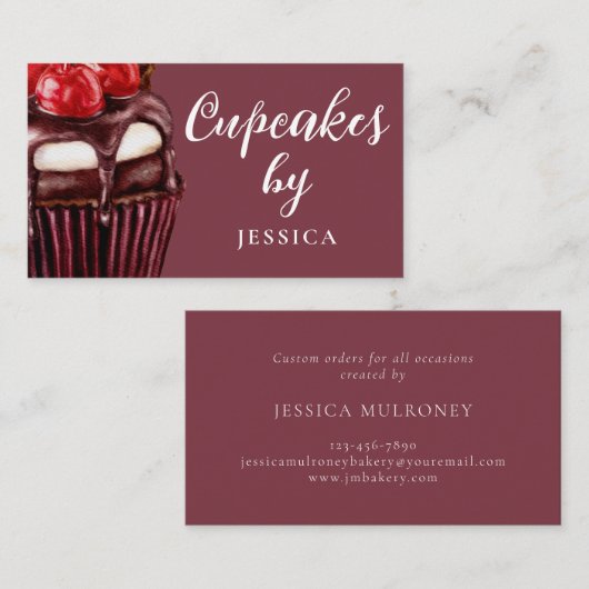 Berufliches Backkuchen Catering Visitenkarte (Vorne/Hinten)