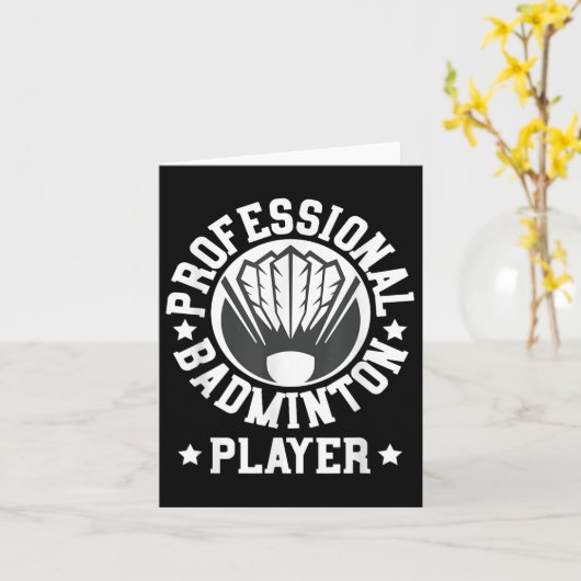 Berufliches Badminton Player Shuttle-T-Shirt Karte (Gelbe Blume)