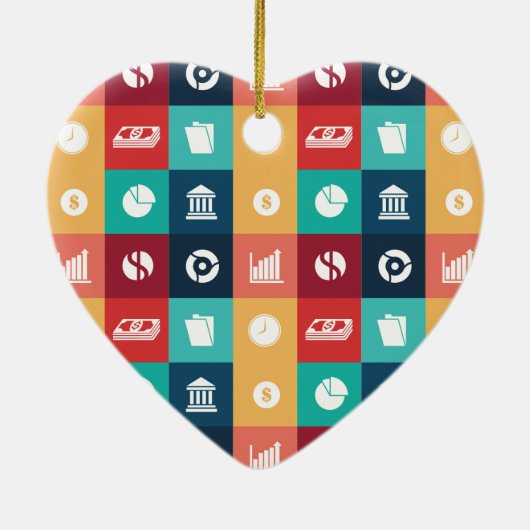 Berufliches Banker-Iconic-Piktogramm Keramikornament (Hinten)