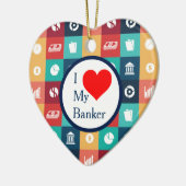 Berufliches Banker-Iconic-Piktogramm Keramikornament (Links)