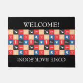 Berufliches Barber-Iconic-Piktogramm Fußmatte (Vorderseite)