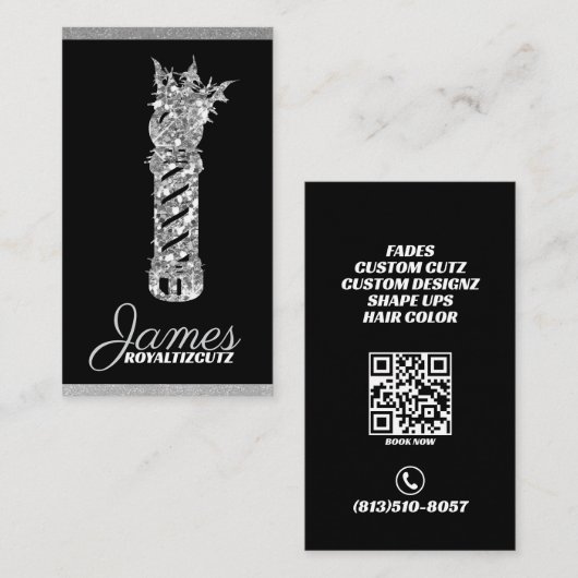 Berufliches Barber Shop Crown-Logo Visitenkarte (Vorne/Hinten)