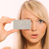 Berufliches Beauty Makeup Logo Gold Confetti Hair Visitenkarte