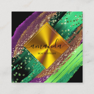 Berufliches Beauty Makeup Logo Tropic Gold VIP Quadratische Visitenkarte