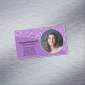 Berufliches benutzerdefiniertes Foto Lila Imitat G Magnetische Visitenkarte (Beispiel)
