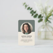 Berufliches benutzerdefiniertes Foto QR-Code Grüne Visitenkarte (Stehend Vorderseite)