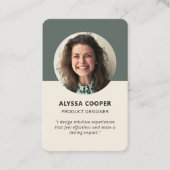 Berufliches benutzerdefiniertes Foto QR-Code Grüne Visitenkarte (Vorderseite)