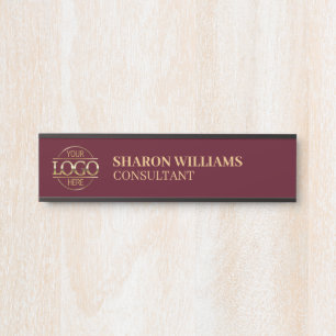 Berufliches, benutzerdefiniertes Gold-Burgundy-Log Türschild