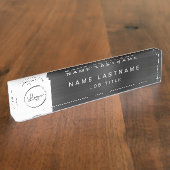 Berufliches, benutzerdefiniertes Logo Schwarz Namensplakette (Seite)