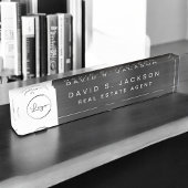 Berufliches, benutzerdefiniertes Logo Schwarz Namensplakette