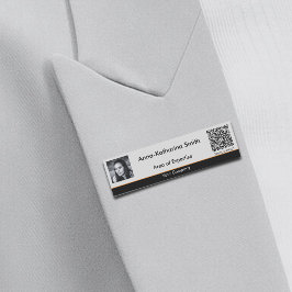 Berufliches Bild QR-Code Orange Accents Gray Namensschild
