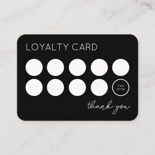 BERUFLICHES BLACK BUSINESS LOGO 10 LOYALTY CARD TREUEKARTE (Vorderseite)