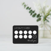 BERUFLICHES BLACK BUSINESS LOGO 10 LOYALTY CARD TREUEKARTE (Stehend Vorderseite)