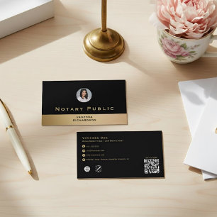 Berufliches Black Gold Foto Notar Business QR Visitenkarte