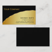 Berufliches Black Gold Metal Modernes elegantes Bu Visitenkarte (Vorne/Hinten)