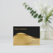 Berufliches Black Gold Metal Modernes elegantes Bu Visitenkarte (Stehend Vorderseite)