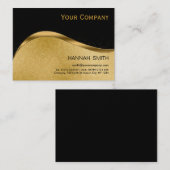 Berufliches Black Gold Metal Modernes elegantes Bu Visitenkarte (Vorne/Hinten)