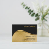 Berufliches Black Gold Metal Modernes elegantes Bu Visitenkarte (Stehend Vorderseite)