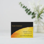 Berufliches Black Gold Metal Modernes Elegantes Visitenkarte (Stehend Vorderseite)