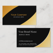 Berufliches Black Gold Metal Modernes Elegantes Visitenkarte (Vorne/Hinten)