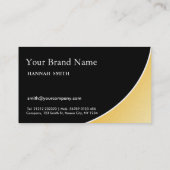 Berufliches Black Gold Metal Modernes Elegantes Visitenkarte (Rückseite)