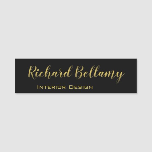 Berufliches Black Gold Namensschild (Vorderseite)