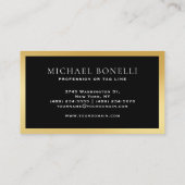 Berufliches Black Leather Gold Label CORPORAT Visitenkarte (Rückseite)