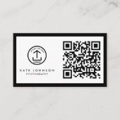 Berufliches Black QR Code Business-Logo Visitenkarte (Vorderseite)