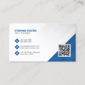 Berufliches Blau des QR-Codes für Unternehmen Visitenkarte (Vorderseite)