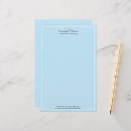 Berufliches Blau Minimalistisch Briefpapier