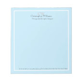 Berufliches Blau Minimalistisch Notizblock (Vorderseite)