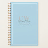 Berufliches Blau Minimalistisch Planer (Vorderseite)