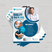 Berufliches blauer Gesundheitswesen Flyer