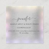 Berufliches Blauer Smoky Gray Ombre Quadratische Visitenkarte (Rückseite)